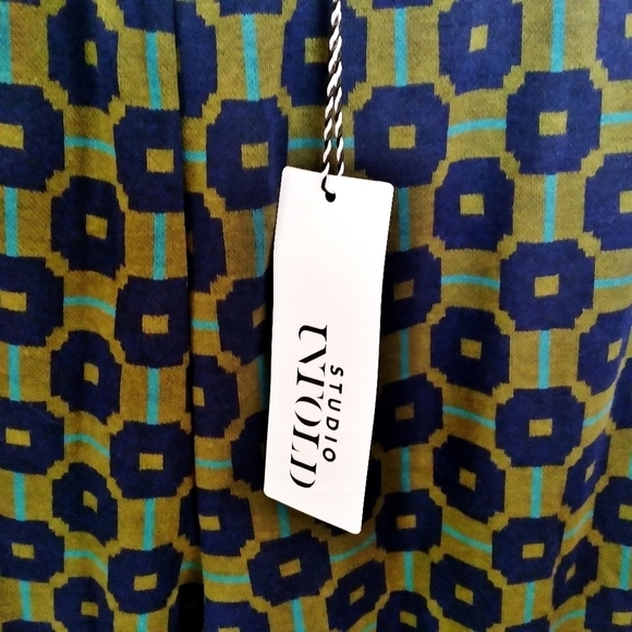 Studio Untold Green and Blue Abstract Print Pants - Picture 3 of 6